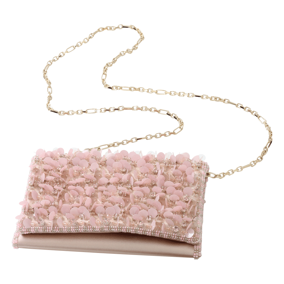 OSCAR DE LA RENTA-Embroidered Petite Evening Bag-SOFTPINK