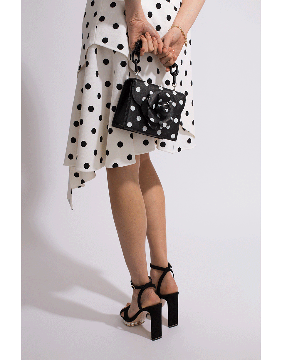 OSCAR DE LA RENTA-Mini Tro Printed Handbag-BLK/WHT
