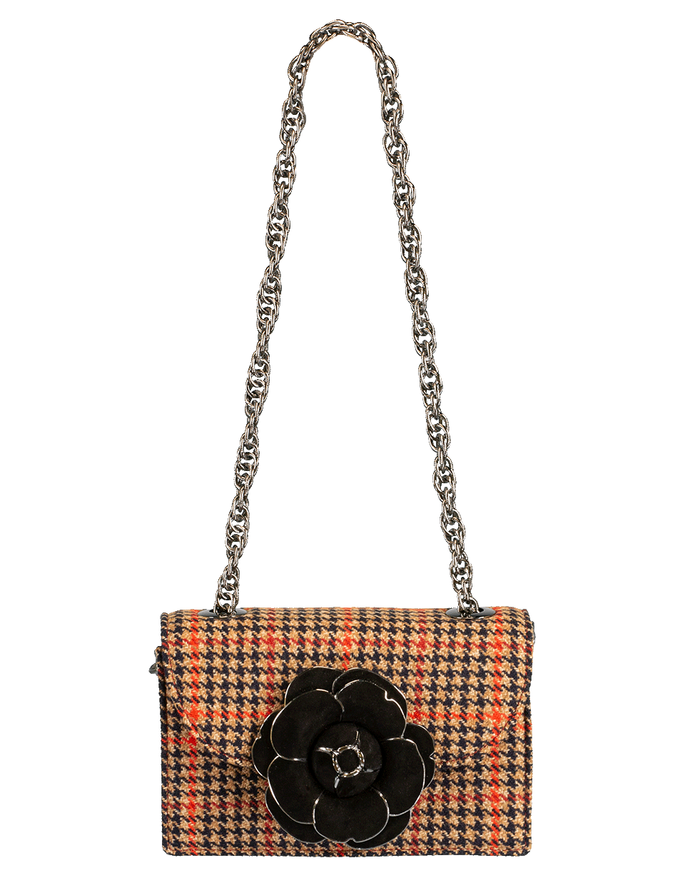 OSCAR DE LA RENTA-TRO Glen Plaid Bag-CAMEL