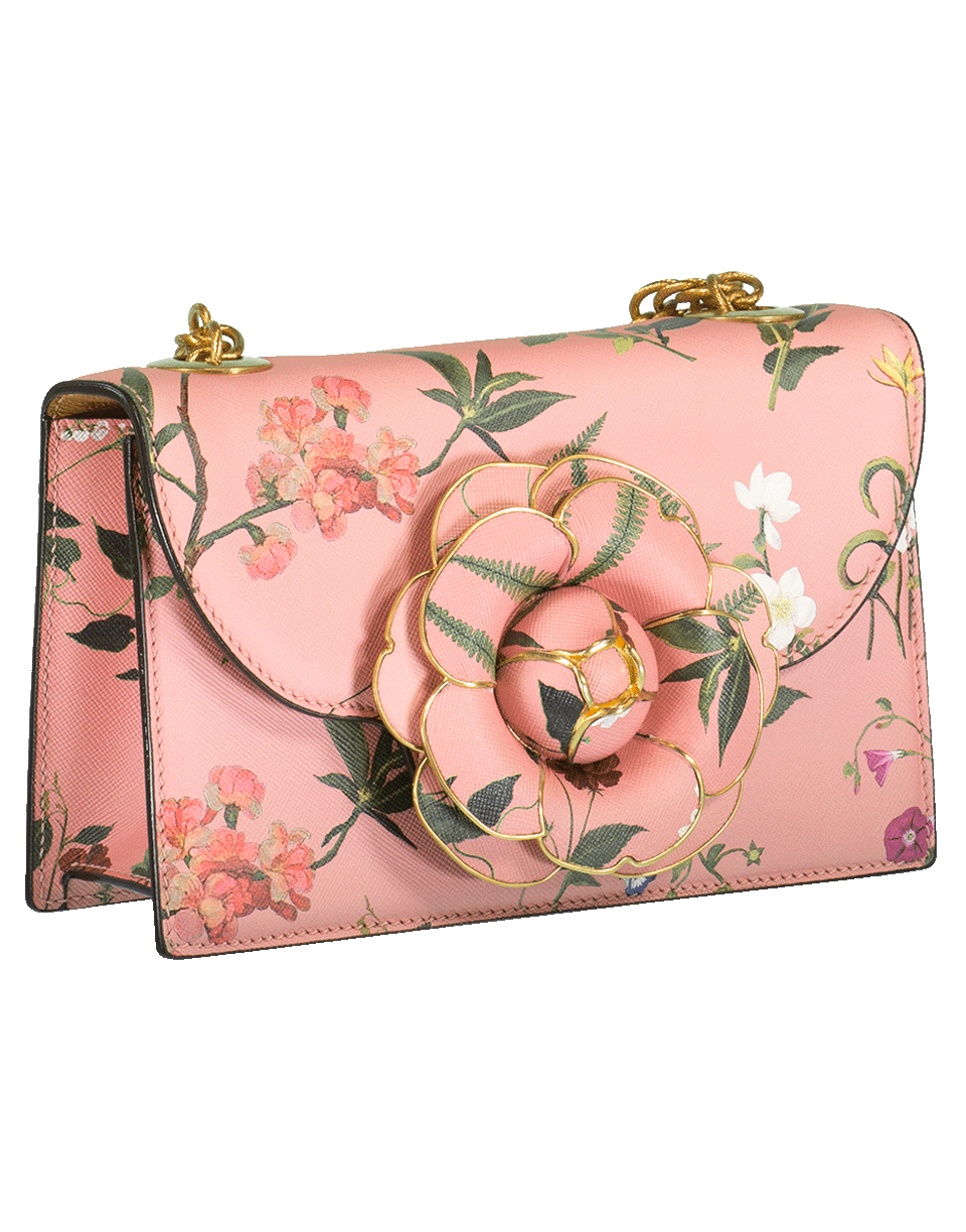 OSCAR DE LA RENTA-Floral Print Tro Handbag-CLAY