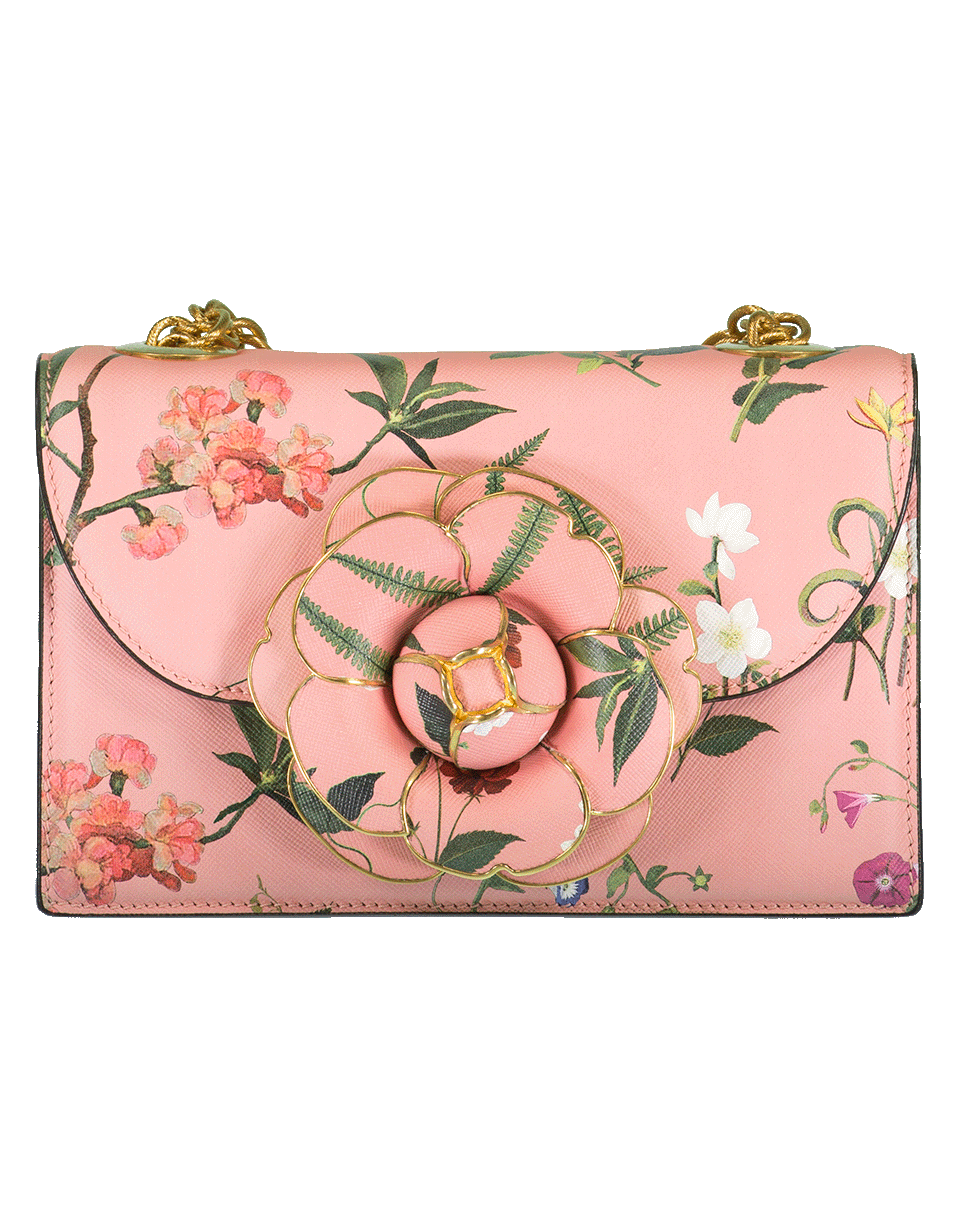 OSCAR DE LA RENTA-Floral Print Tro Handbag-CLAY