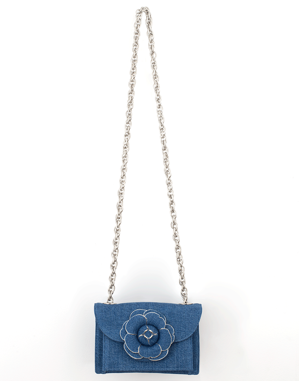 OSCAR DE LA RENTA-Gardenia Crossbody-DENIM