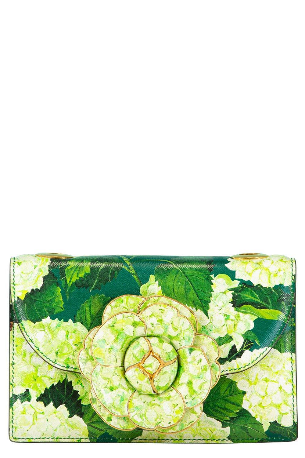 OSCAR DE LA RENTA-Classic Tro Bag - Green Hydrangea-GREEN
