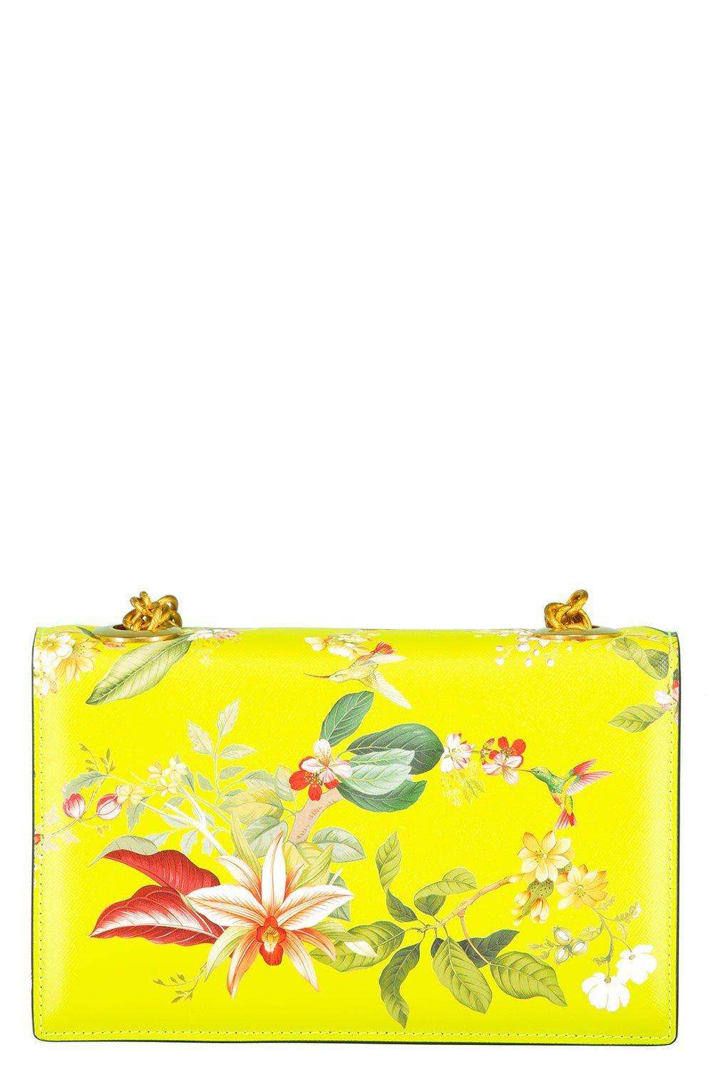 OSCAR DE LA RENTA-Classic Tro Bag - Flora Fauna-NEON YLW