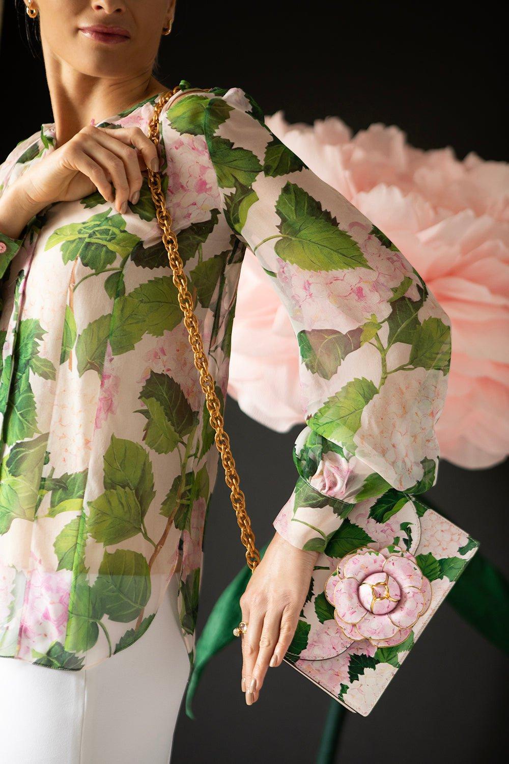 OSCAR DE LA RENTA-Classic Tro Bag - Pink Hydrangea-PINK