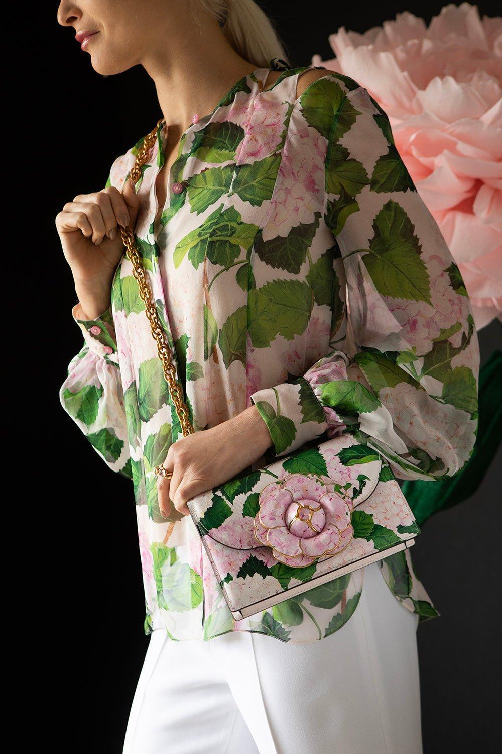 OSCAR DE LA RENTA-Classic Tro Bag - Pink Hydrangea-PINK