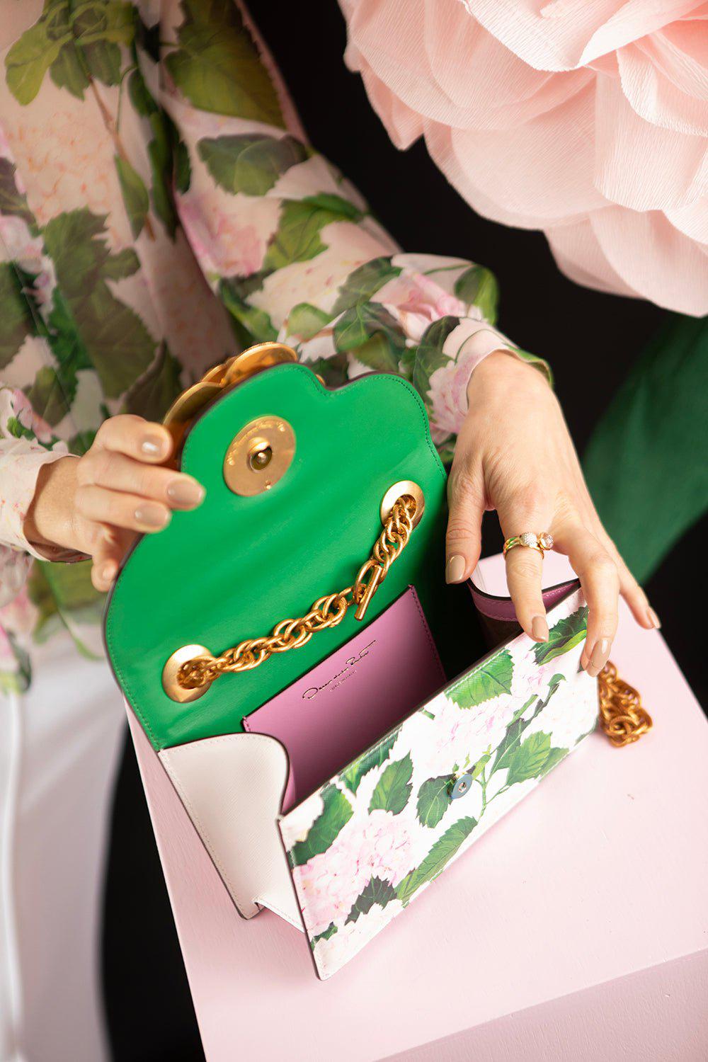 OSCAR DE LA RENTA-Classic Tro Bag - Pink Hydrangea-PINK