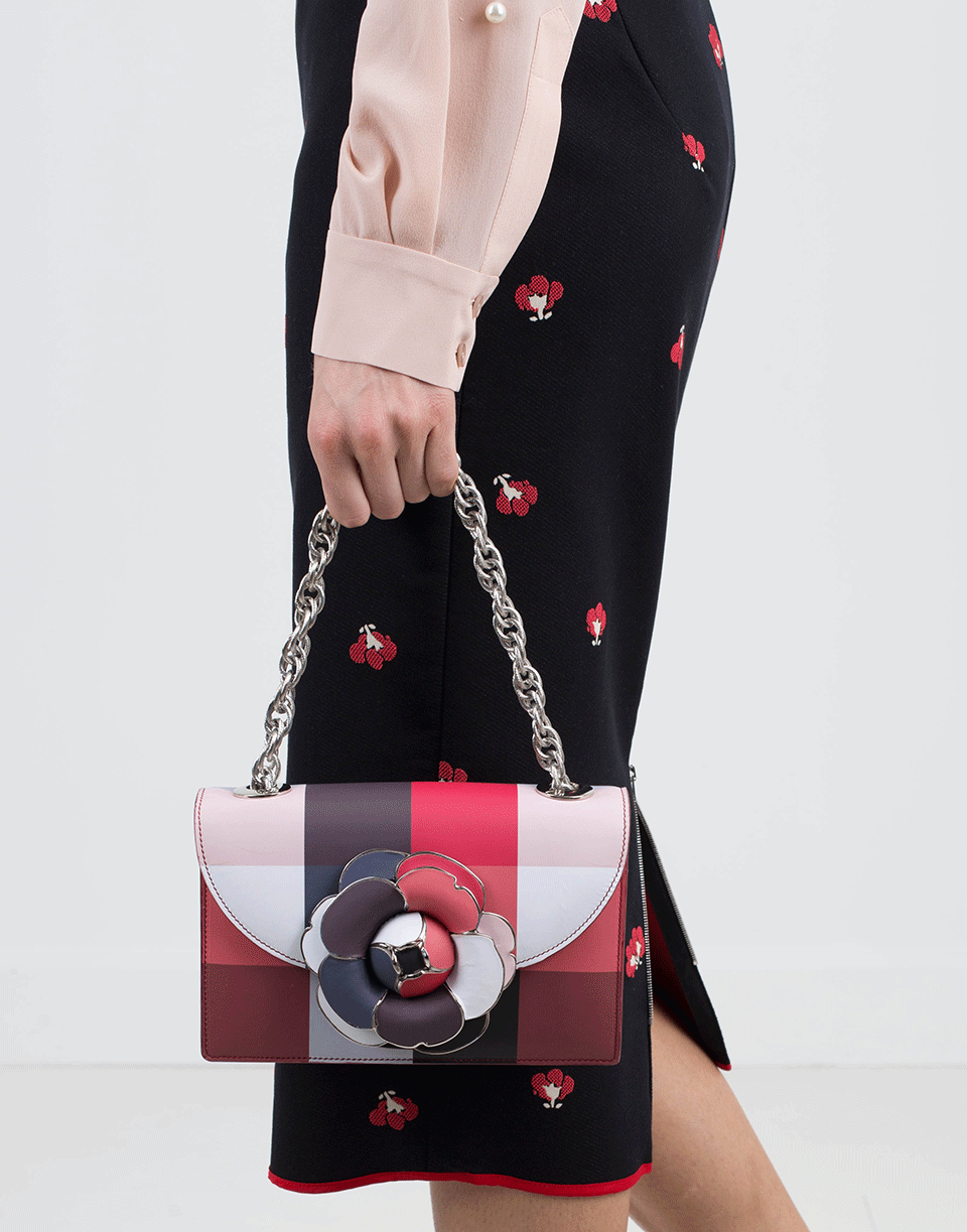 OSCAR DE LA RENTA-Gardenia Crossbody Bag-RED/MLTI