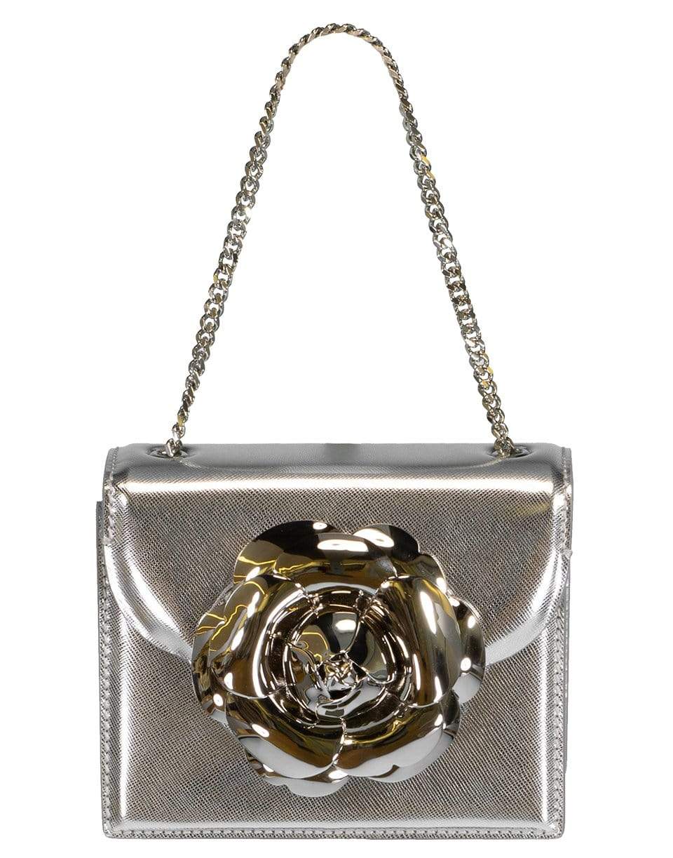 OSCAR DE LA RENTA-Silver Mini Tro Bag-SILVER
