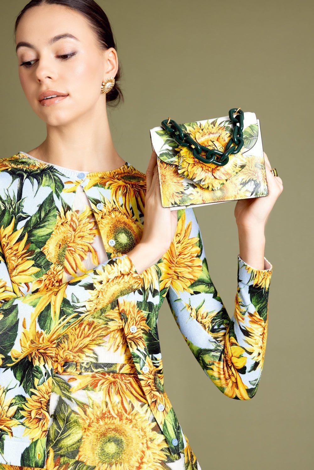 OSCAR DE LA RENTA-Mini Tro Bag - Sunflower-SUNFLWR