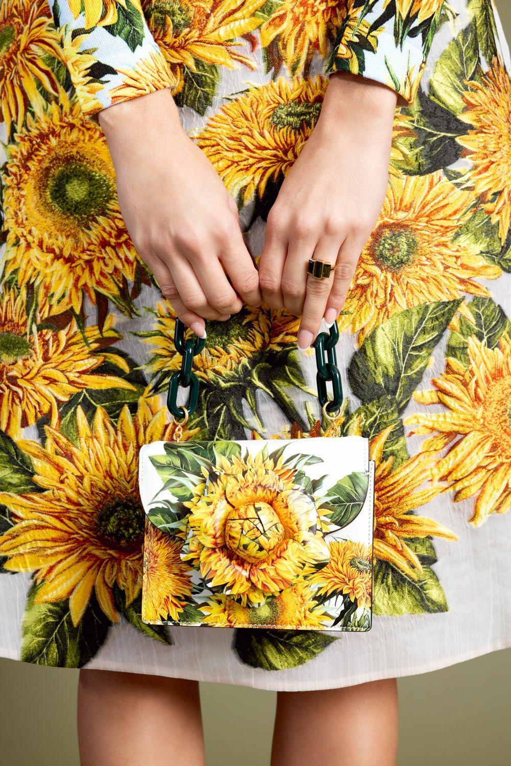 OSCAR DE LA RENTA-Mini Tro Bag - Sunflower-SUNFLWR