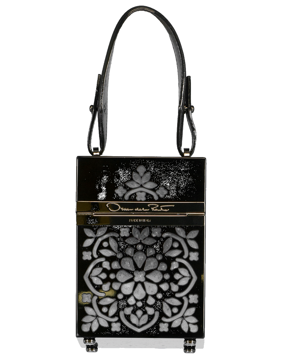 OSCAR DE LA RENTA-Alibi Mini Box Clutch-BLACK