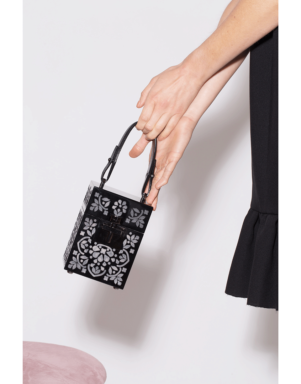 OSCAR DE LA RENTA-Alibi Mini Box Clutch-BLACK