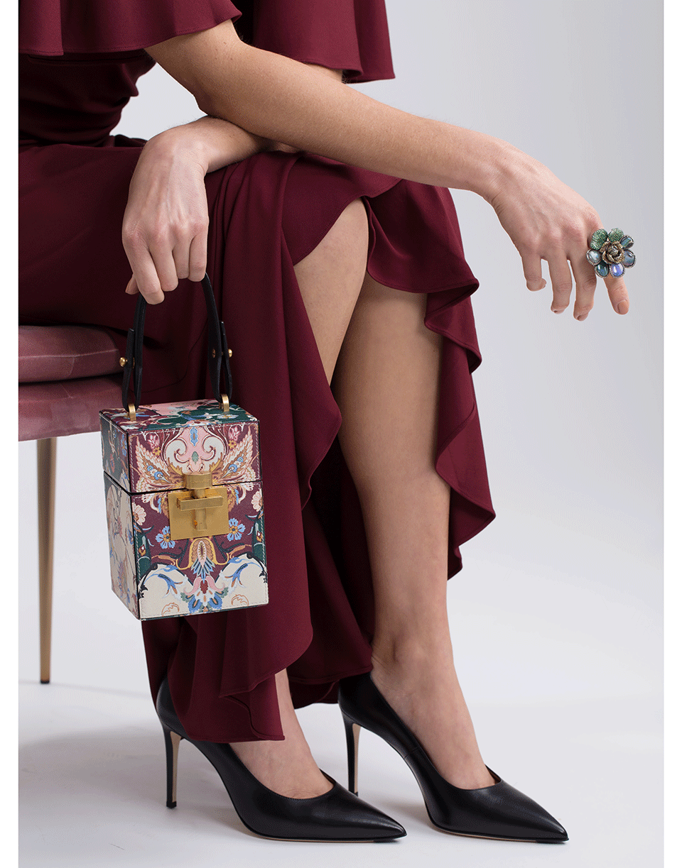 OSCAR DE LA RENTA-Alibi Mini Box Clutch-CLARET