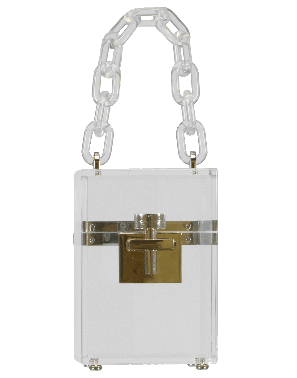 OSCAR DE LA RENTA-Alibi Top Handle Box-CLEAR