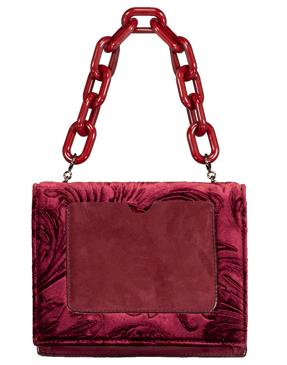 OSCAR DE LA RENTA-Mini TRO Velvet Bag-CRANBRRY