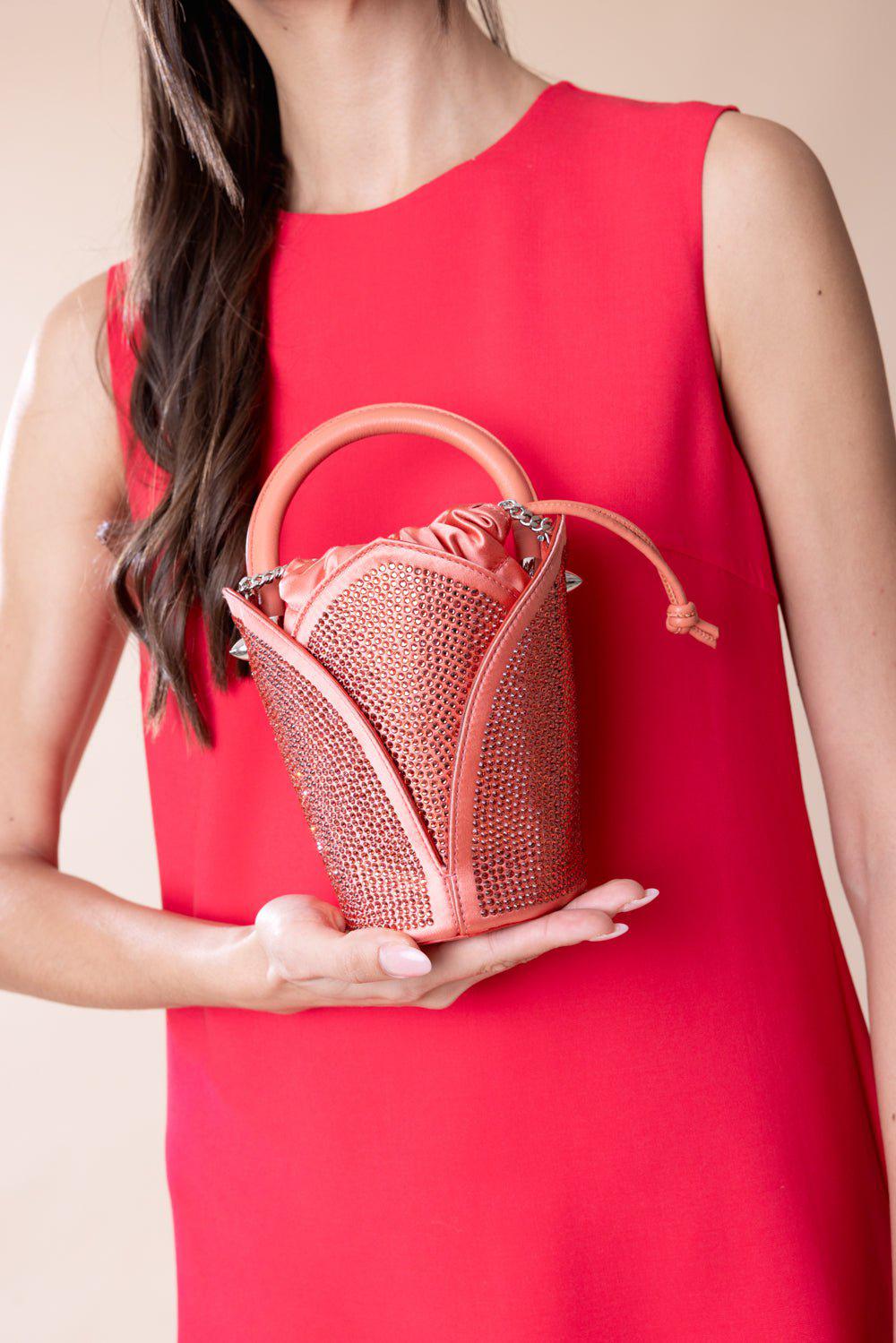 OSCAR DE LA RENTA-Tulipan Nano Bag - Crystal Grapefruit-GRAPEFRU