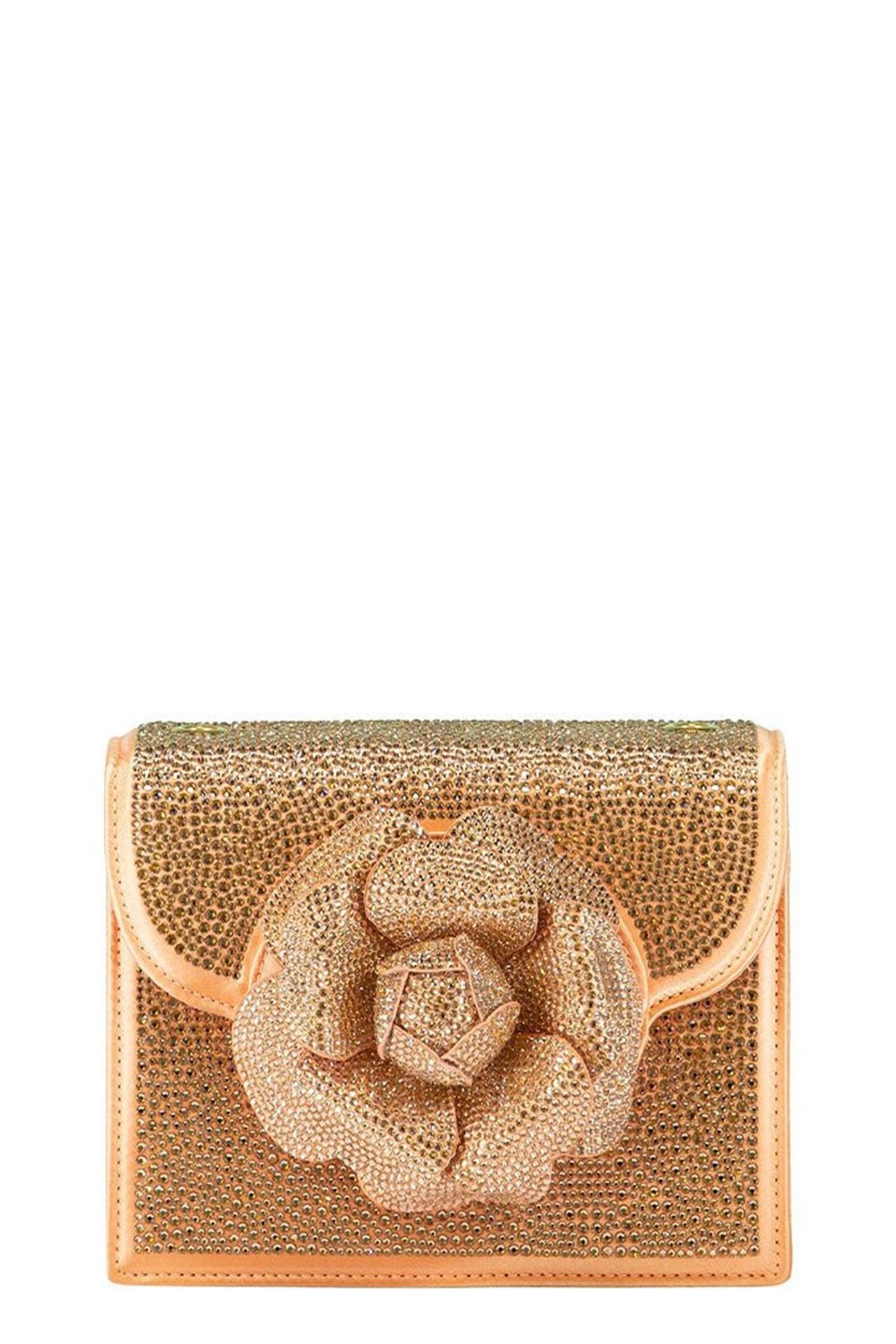 OSCAR DE LA RENTA-Mini Tro Bag - Crystal Pave-PEACH