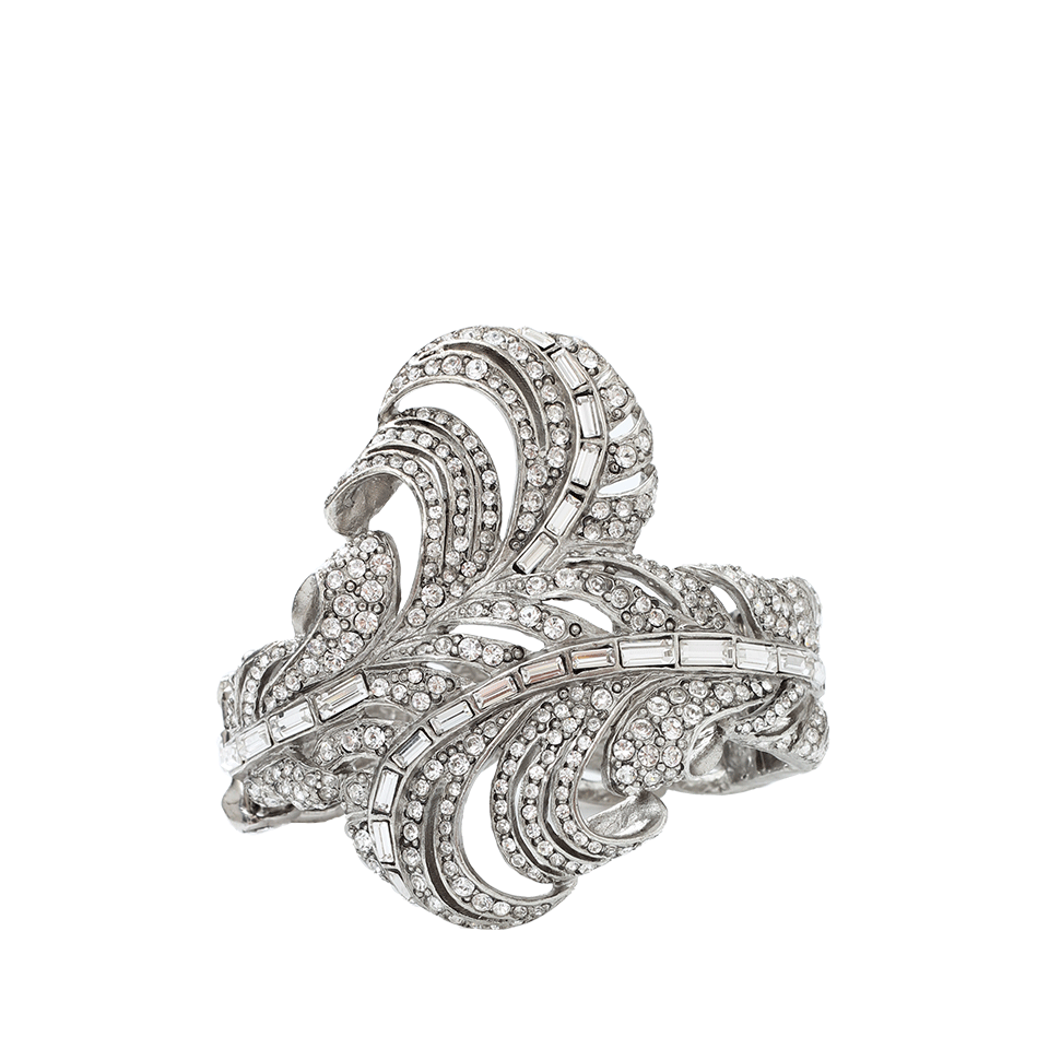 OSCAR DE LA RENTA-Swarovski Crystal Feather Bracelet-CRY/SLVR
