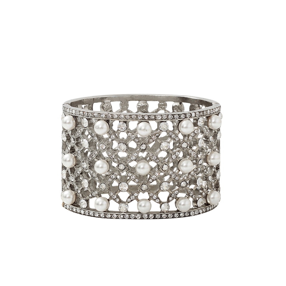 OSCAR DE LA RENTA-Lattice Pearl Bracelet-SILVER