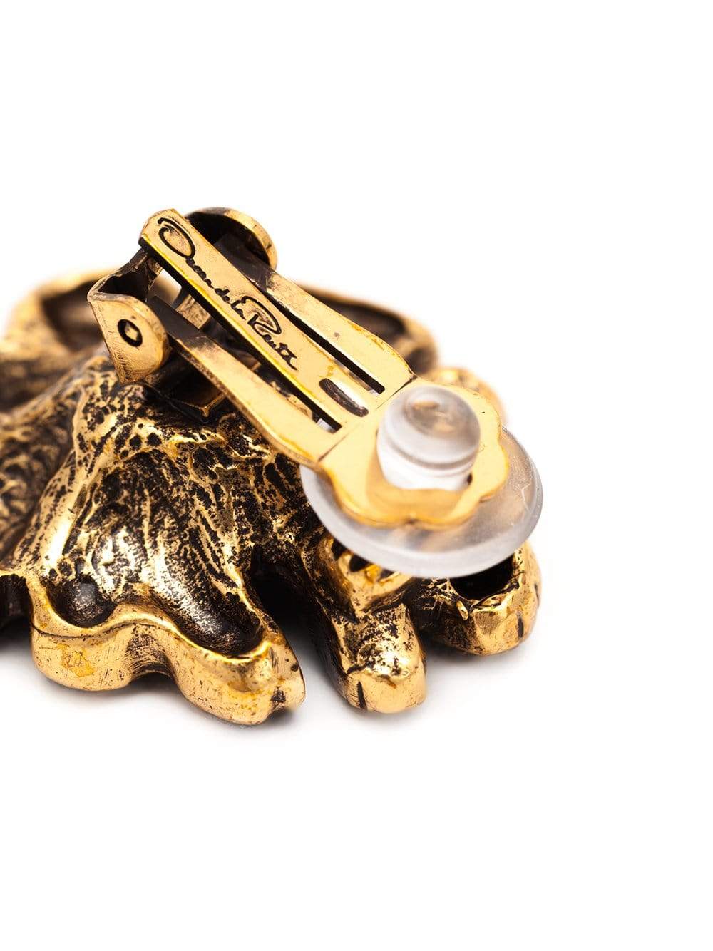 OSCAR DE LA RENTA-Orchid Enamel Clip Earrings-