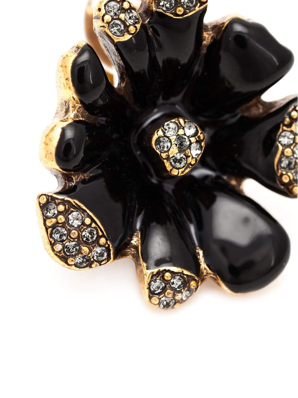 OSCAR DE LA RENTA-Orchid Enamel Clip Earrings-