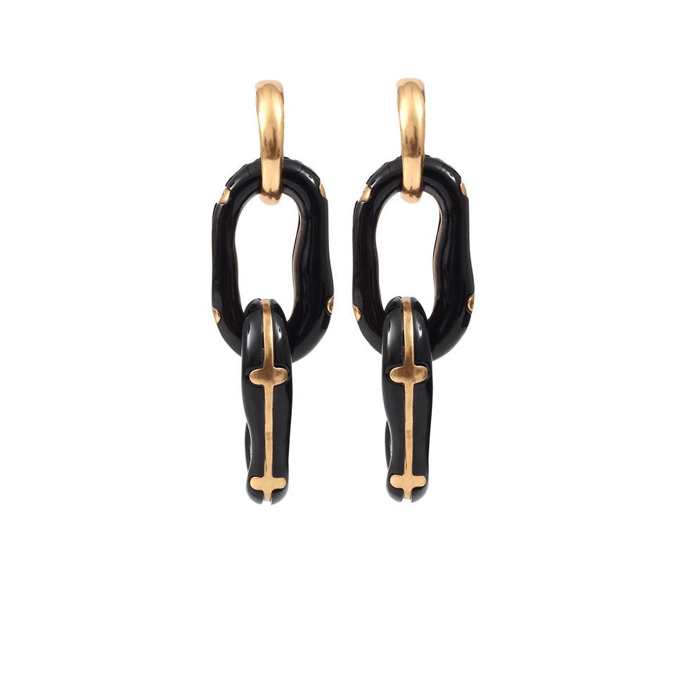 OSCAR DE LA RENTA-Resin Link Earrings-BLACK