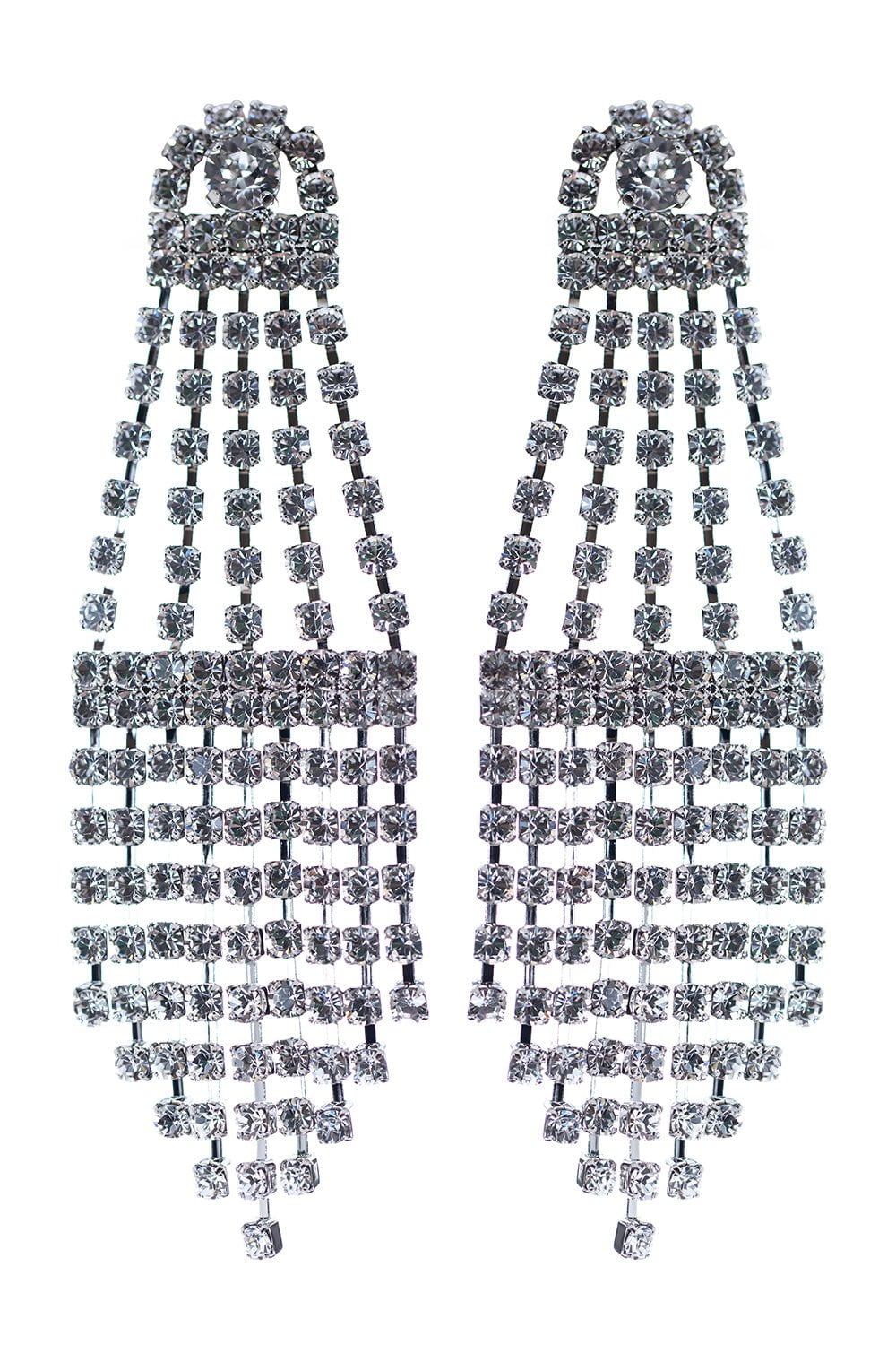 OSCAR DE LA RENTA-Crystal Fan Earrings-CRYSTAL