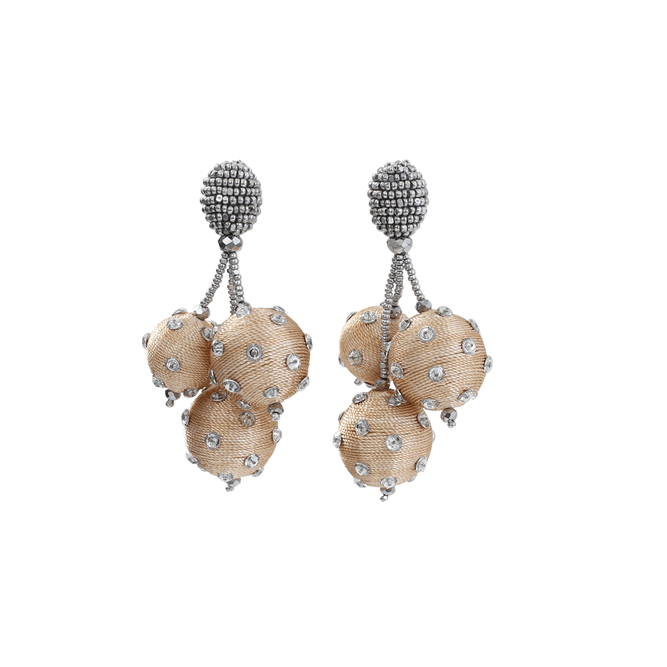 OSCAR DE LA RENTA-Dot Sequin Ball Earrings-GOLD