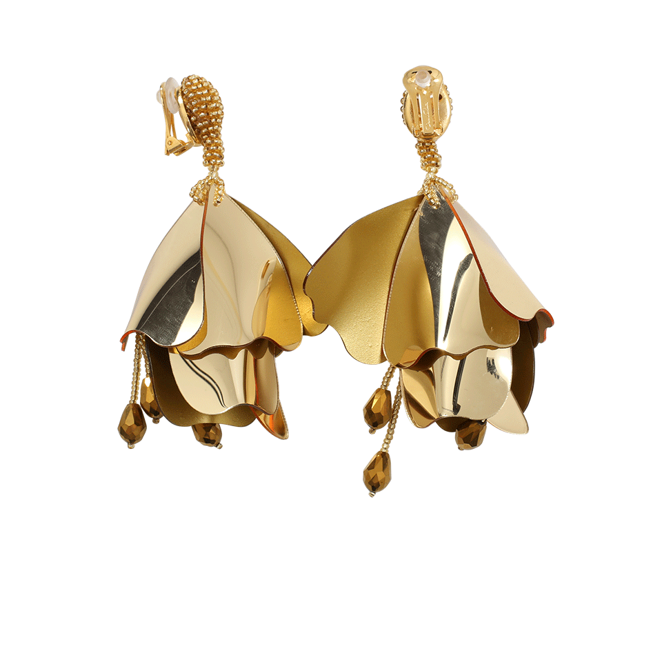 OSCAR DE LA RENTA-Impatient Flower Earrings-GOLD