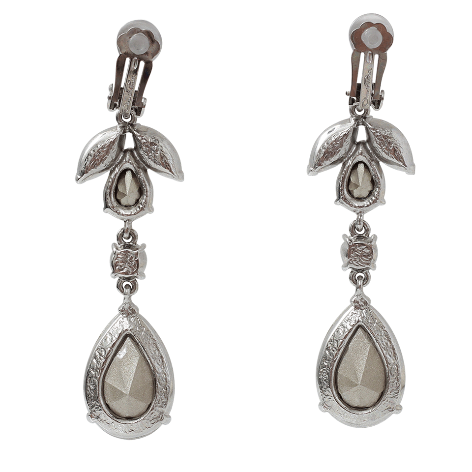OSCAR DE LA RENTA-Teardrop Clip-On Earrings-GREEN