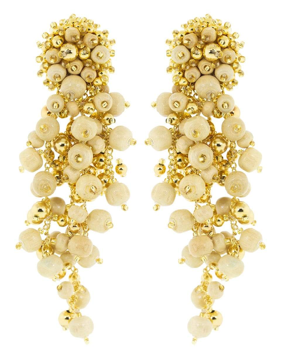 OSCAR DE LA RENTA-Beaded Cascade Drop Earrings-IVORY