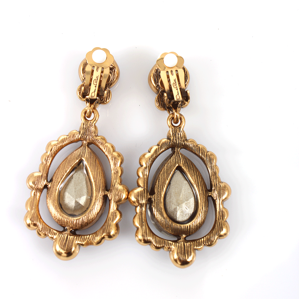 OSCAR DE LA RENTA-Pear Cut Drop Earrings-MULBERRY