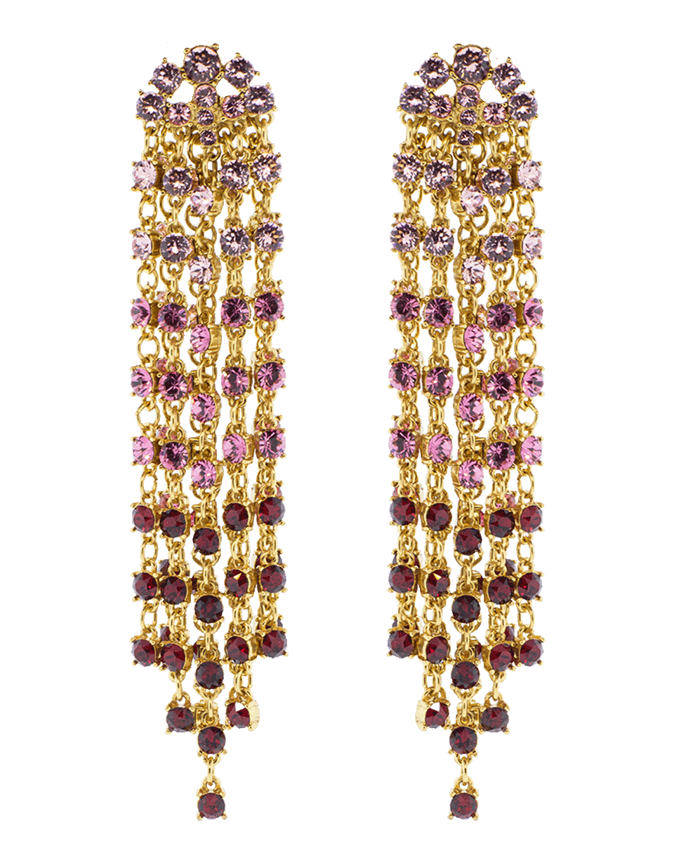 OSCAR DE LA RENTA-Crystal Cascade Earrings-ROSE