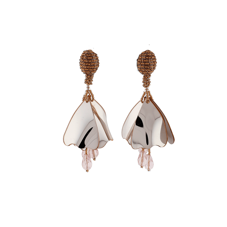 OSCAR DE LA RENTA-Mini Impatient Flower Earrings-ROSE GOLD