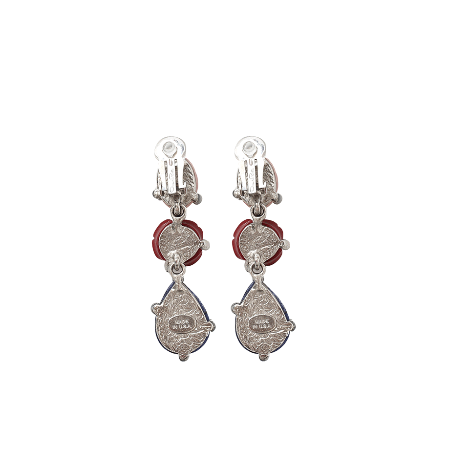 OSCAR DE LA RENTA-Rose Earrings-ROSE/BLU