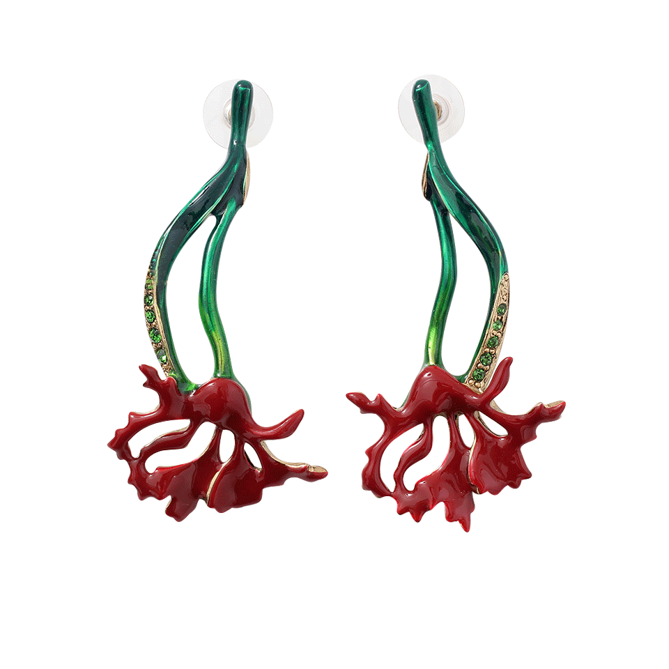 OSCAR DE LA RENTA-Carnation Earrings-RUBY