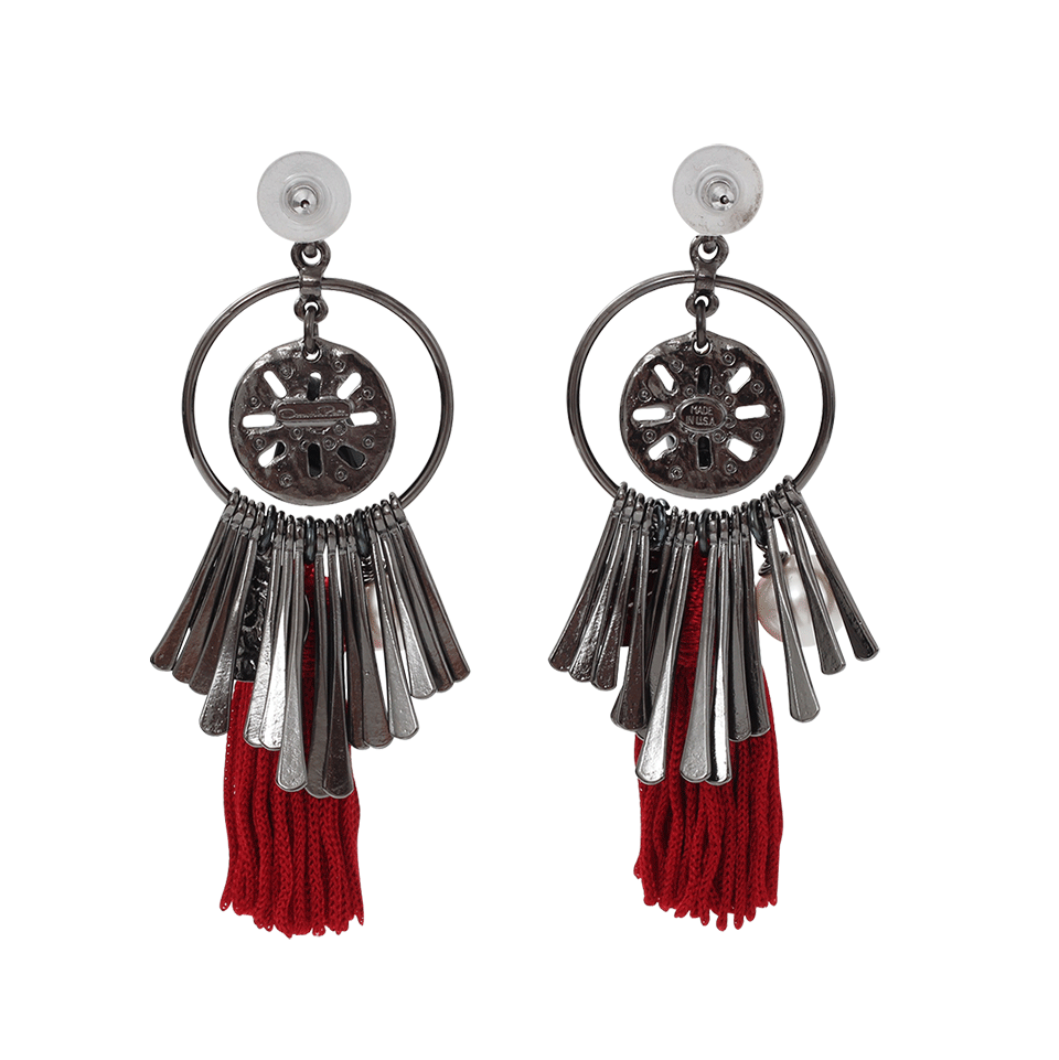 OSCAR DE LA RENTA-Tassel Charm Earrings-RUBY