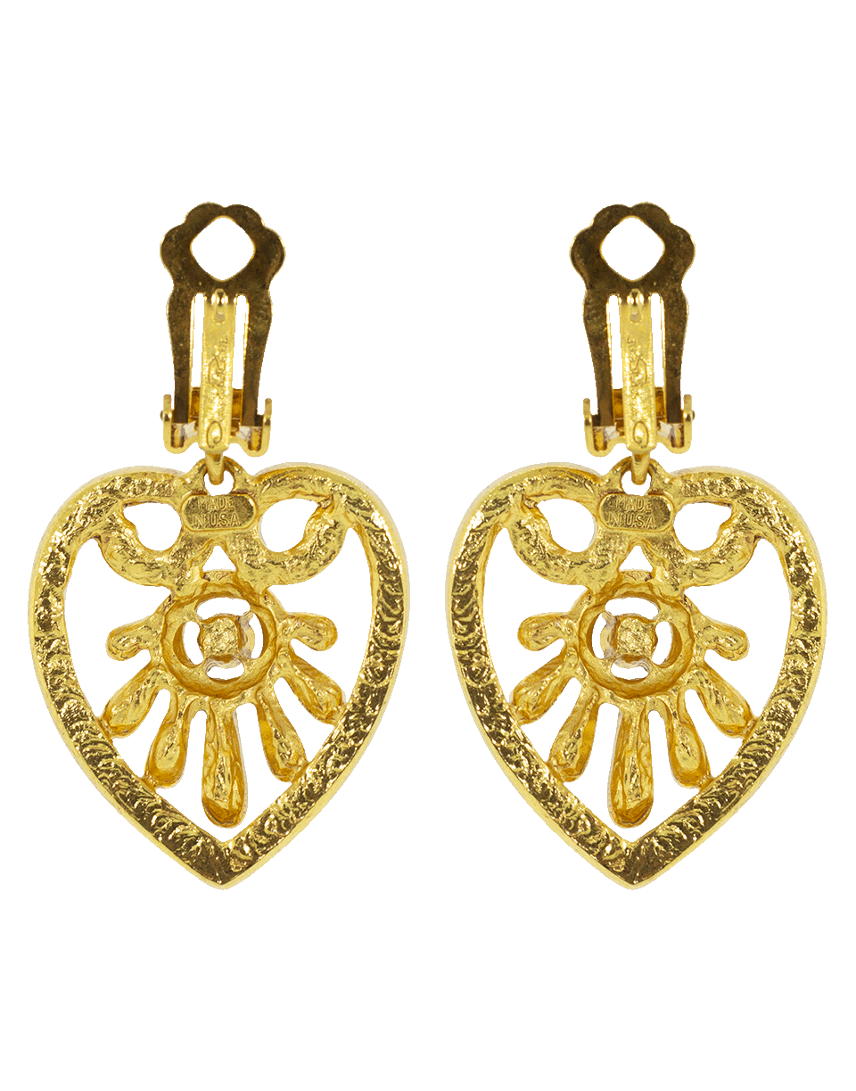 OSCAR DE LA RENTA-Heart Drop Earrings-SILK