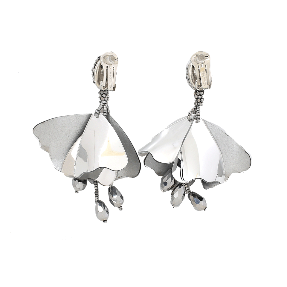OSCAR DE LA RENTA-Mini Impatiens Drop Earrings-SILVER