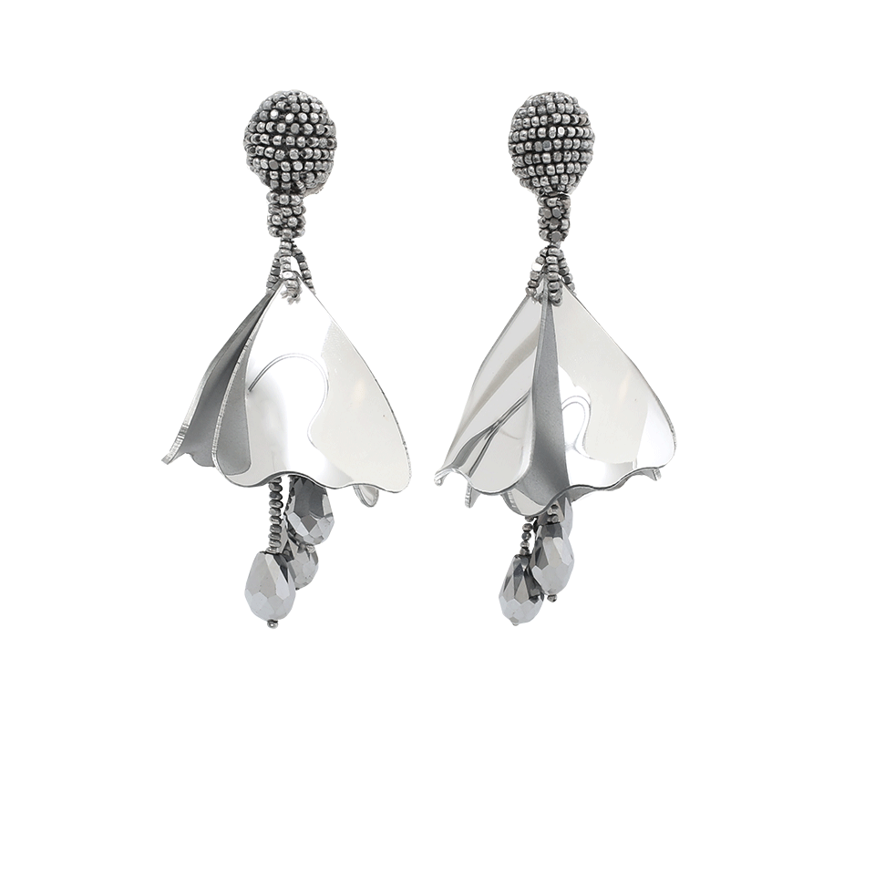 OSCAR DE LA RENTA-Mini Impatiens Drop Earrings-SILVER