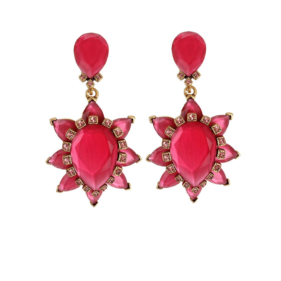 OSCAR DE LA RENTA-Bold Pear Shape Jewel Earrings-SORBET