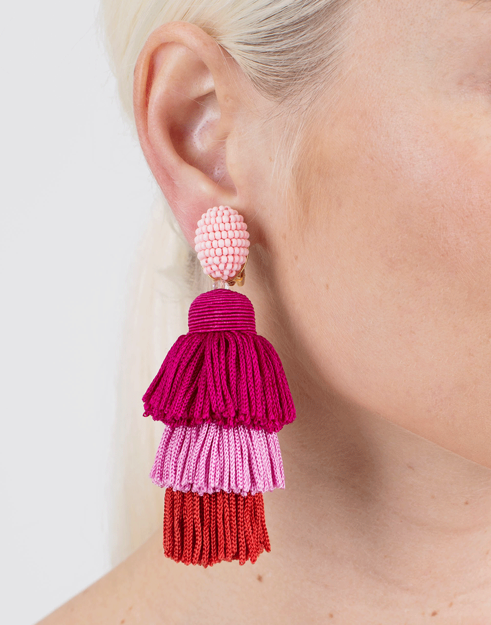 OSCAR DE LA RENTA-Tier Rassel Earrings-SORBET