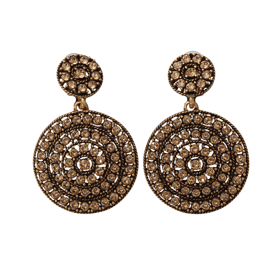 OSCAR DE LA RENTA-Disk Clip Earrings-TOPAZ