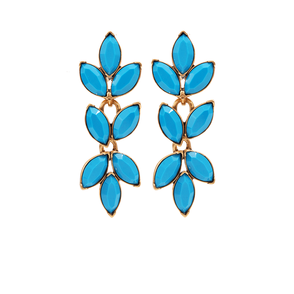 OSCAR DE LA RENTA-Opaque Navette Earrings-TURQ