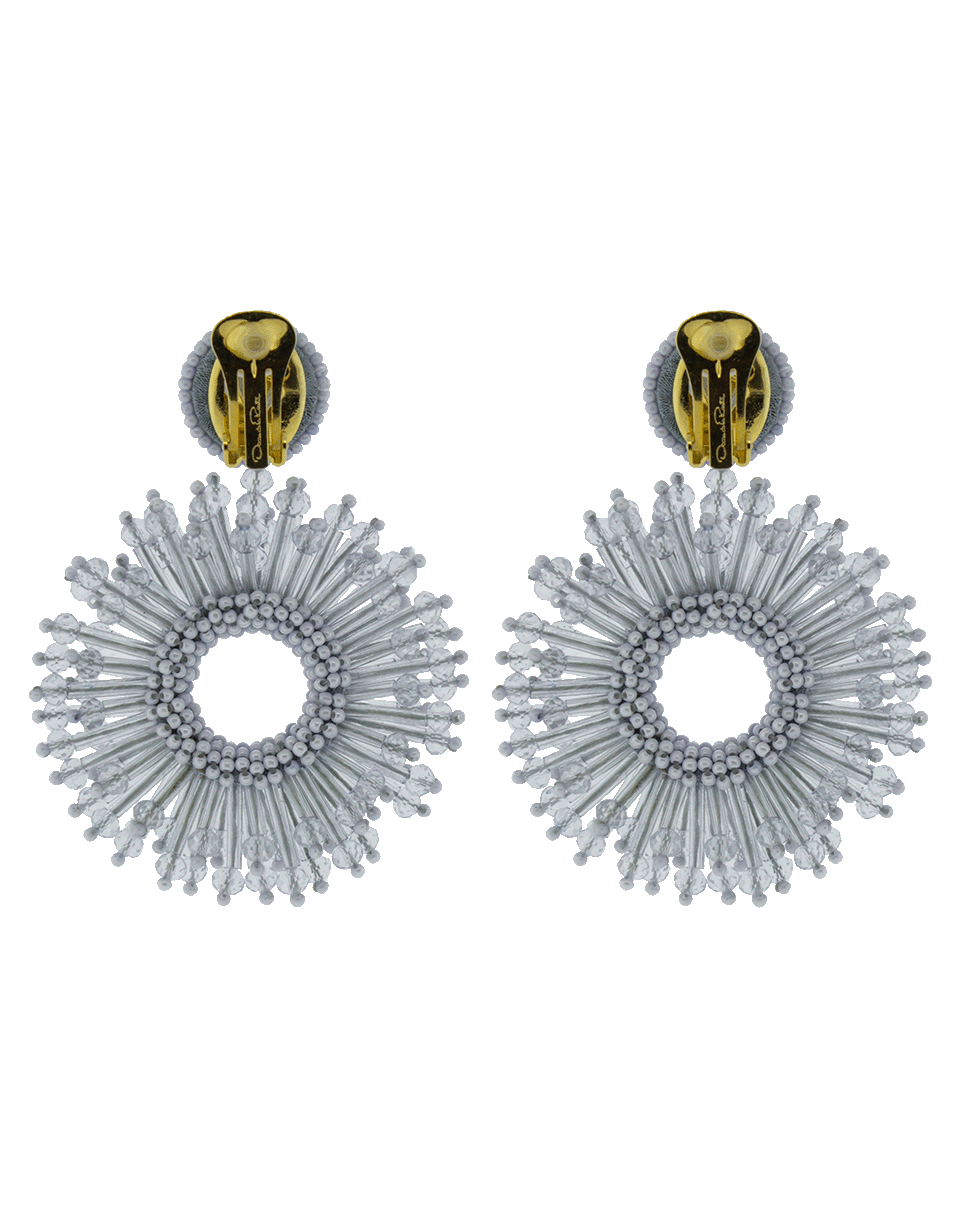 OSCAR DE LA RENTA-Firework Beaded Hoop Earrings-WEDGEWOO