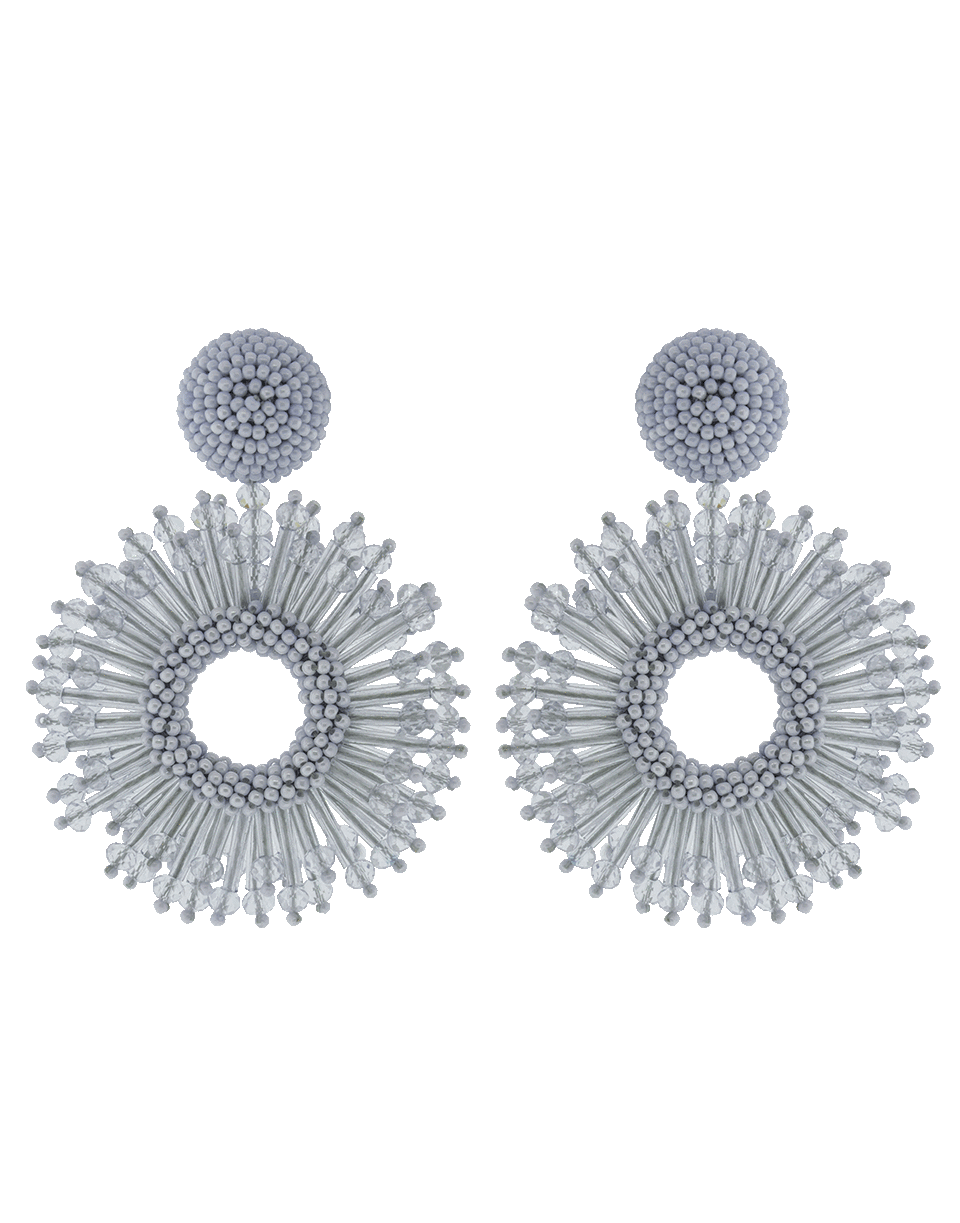 OSCAR DE LA RENTA-Firework Beaded Hoop Earrings-WEDGEWOO