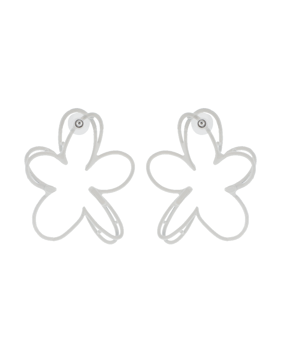 OSCAR DE LA RENTA-Botanical Scribble Earrings-WHITE