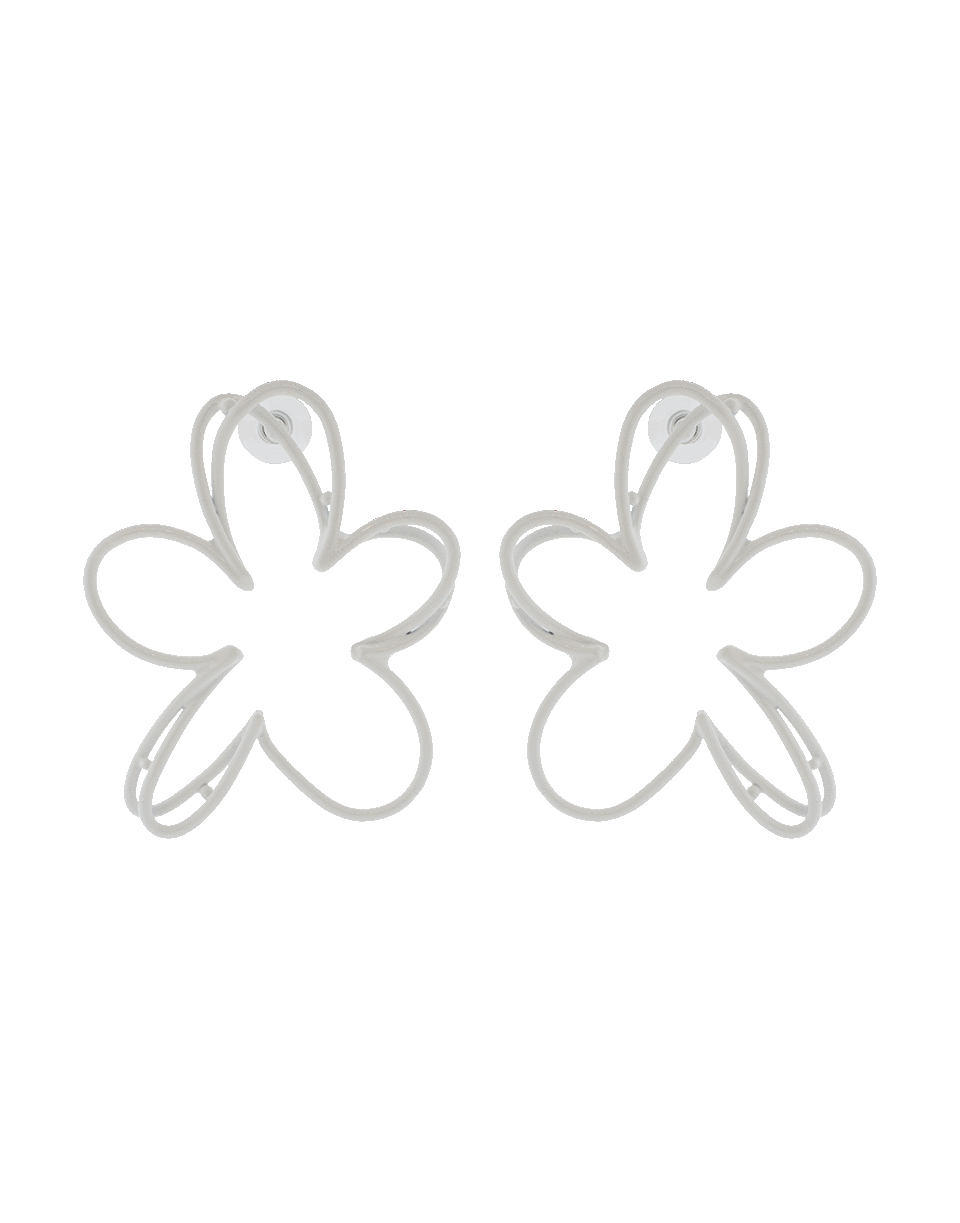 OSCAR DE LA RENTA-Botanical Scribble Earrings-WHITE