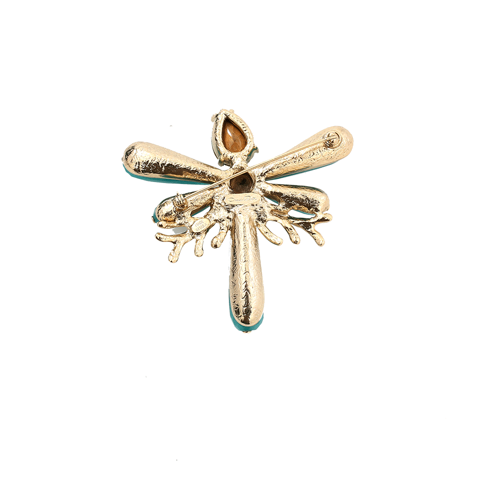 OSCAR DE LA RENTA-Quartz Coral Brooch-CYAN